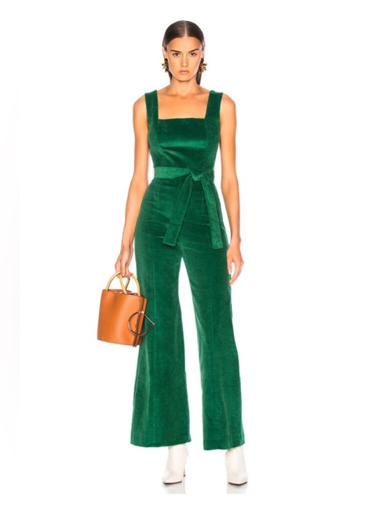 STAUD Pants - STAUD Emerald Green Wide-Leg Tie-Waist Travis Jumpsuit size 0
